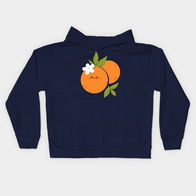 Happy Orange Kids Hoodie by Fluffymafi